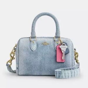 Coach - Mini Rowan - Loved Denim with Charms and crossbody Strap